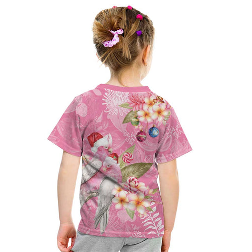 Joyful Pink Cockatoo Kid T Shirt Australia Christmas Vibes - Aussie Hoodie