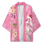 Joyful Pink Cockatoo Kimono Australia Christmas Vibes - Aussie Hoodie