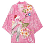 Joyful Pink Cockatoo Kimono Australia Christmas Vibes - Aussie Hoodie