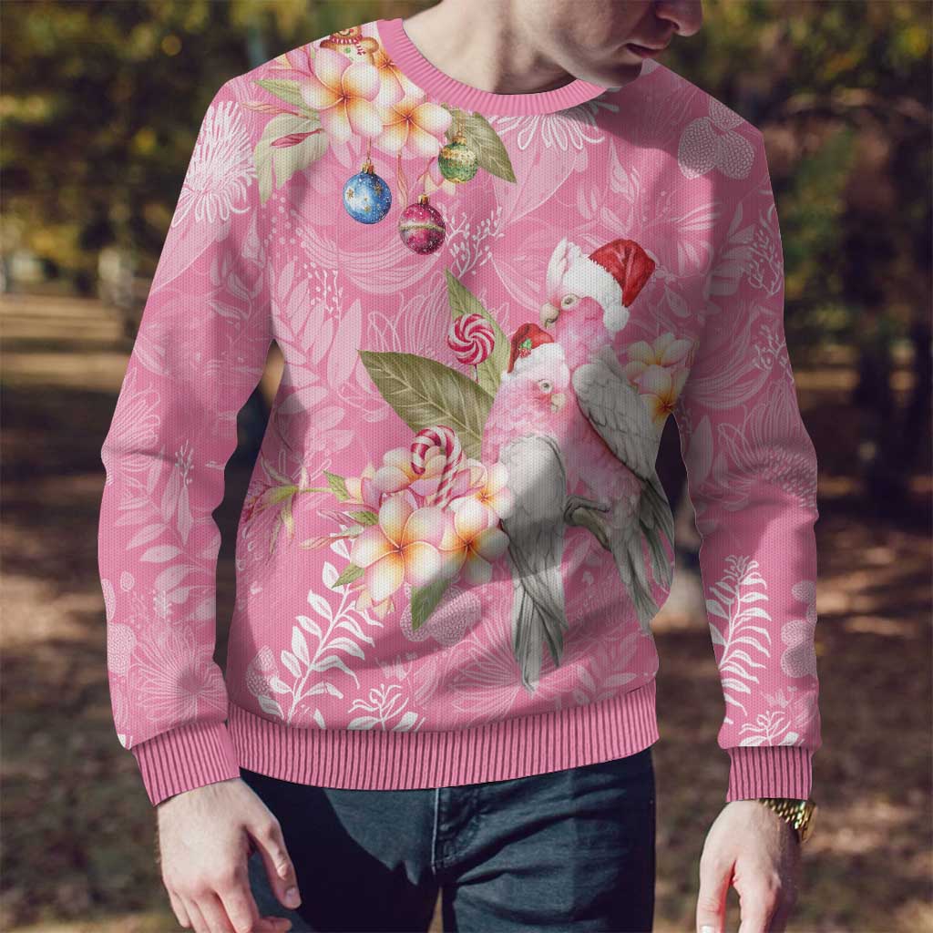 Joyful Pink Cockatoo Ugly Christmas Sweater Australia Christmas Vibes - Aussie Hoodie