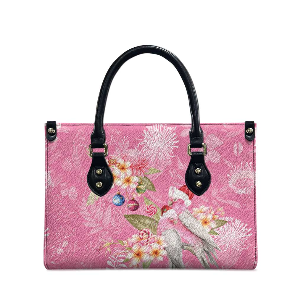 Joyful Pink Cockatoo Leather Bag Australia Christmas Vibes - Aussie Hoodie
