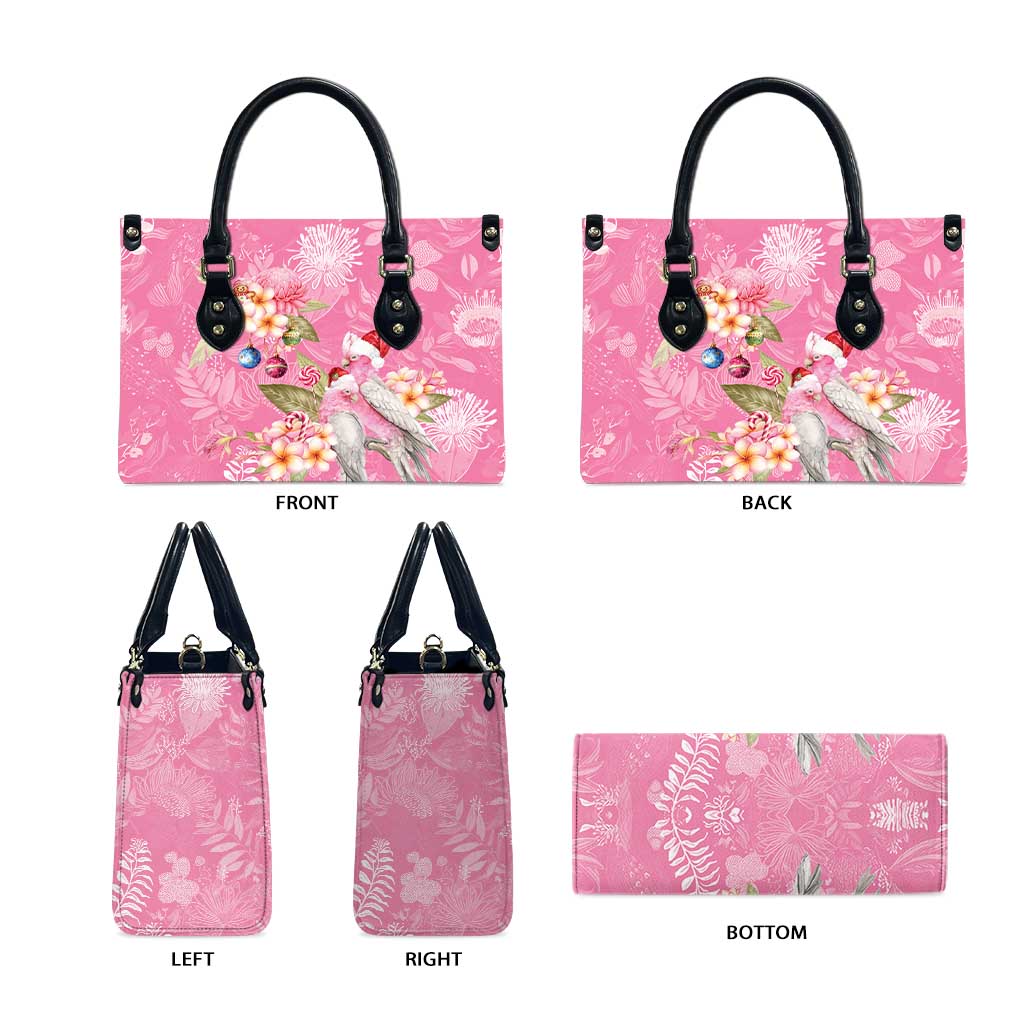 Joyful Pink Cockatoo Leather Bag Australia Christmas Vibes - Aussie Hoodie