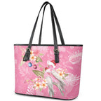 Joyful Pink Cockatoo Leather Tote Bag Australia Christmas Vibes - Aussie Hoodie