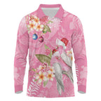 Joyful Pink Cockatoo Long Sleeve Polo Shirt Australia Christmas Vibes - Aussie Hoodie
