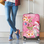 Joyful Pink Cockatoo Luggage Cover Australia Christmas Vibes - Aussie Hoodie