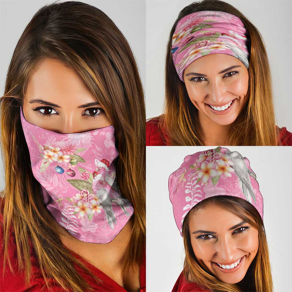 Joyful Pink Cockatoo Neck Gaiter Australia Christmas Vibes - Aussie Hoodie
