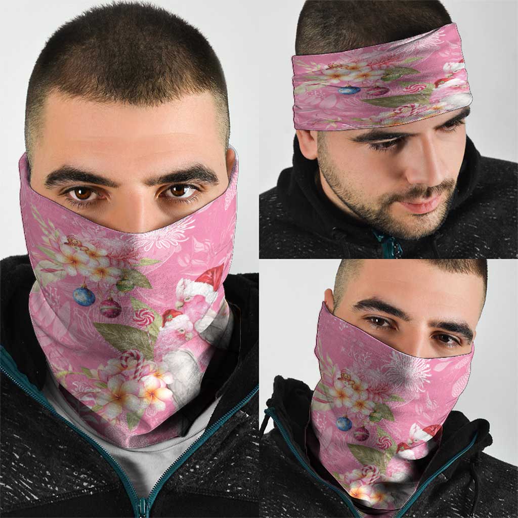Joyful Pink Cockatoo Neck Gaiter Australia Christmas Vibes - Aussie Hoodie
