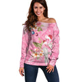 Joyful Pink Cockatoo Off Shoulder Sweater Australia Christmas Vibes - Aussie Hoodie