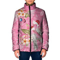 Joyful Pink Cockatoo Padded Jacket Australia Christmas Vibes - Aussie Hoodie