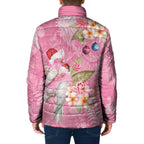 Joyful Pink Cockatoo Padded Jacket Australia Christmas Vibes - Aussie Hoodie
