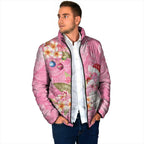 Joyful Pink Cockatoo Padded Jacket Australia Christmas Vibes - Aussie Hoodie