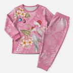 Joyful Pink Cockatoo Christmas Pajama Set Australia Christmas Vibes - Aussie Hoodie