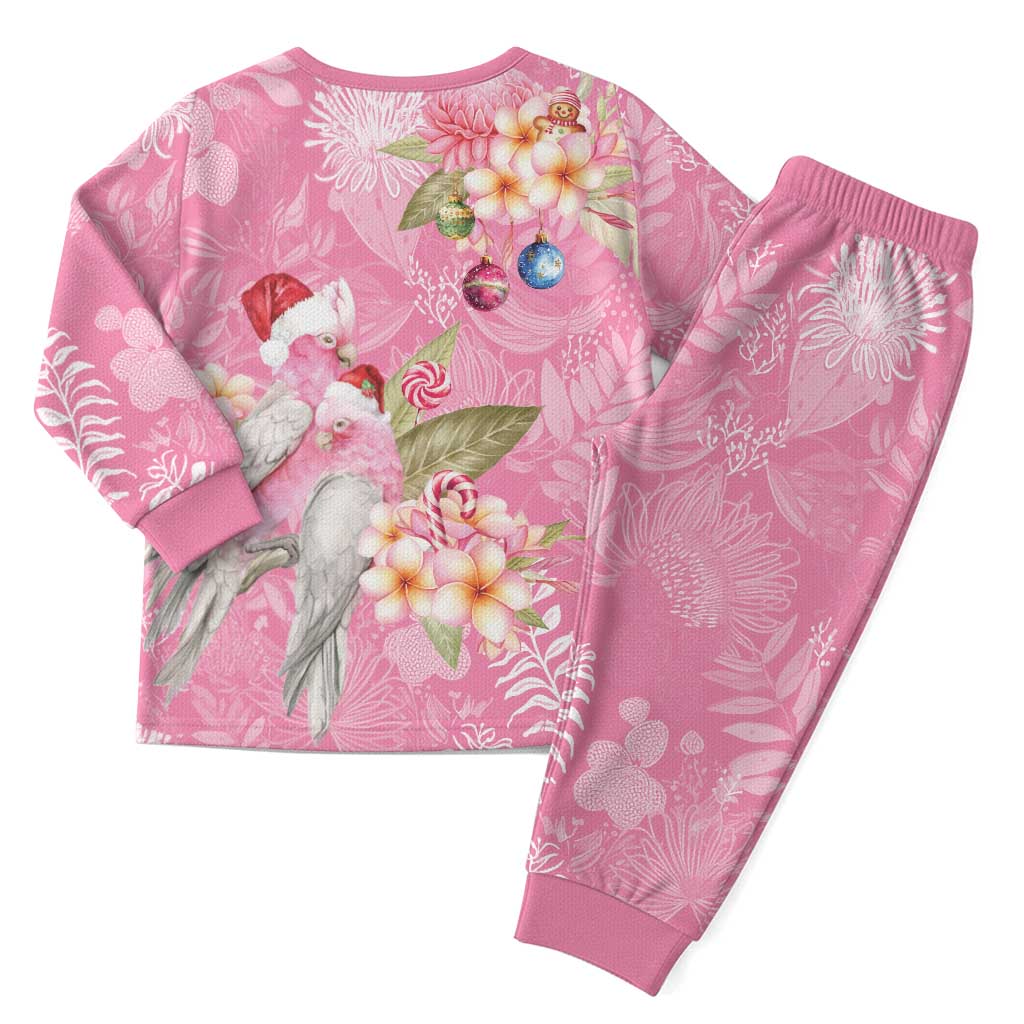 Joyful Pink Cockatoo Christmas Pajama Set Australia Christmas Vibes - Aussie Hoodie