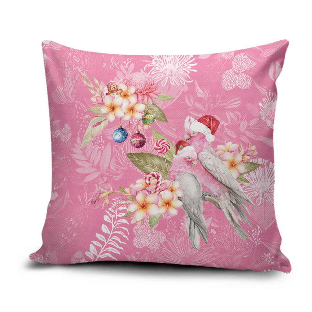 Joyful Pink Cockatoo Pillow Cover Australia Christmas Vibes - Aussie Hoodie