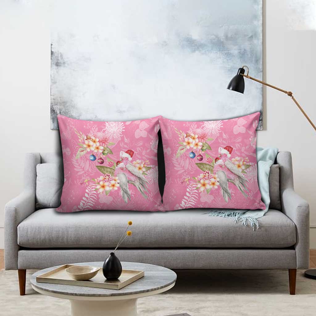 Joyful Pink Cockatoo Pillow Cover Australia Christmas Vibes - Aussie Hoodie