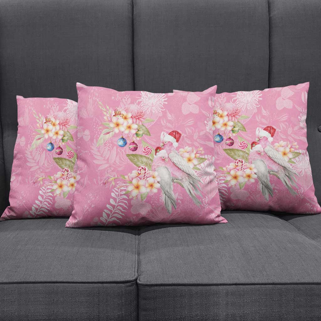 Joyful Pink Cockatoo Pillow Cover Australia Christmas Vibes - Aussie Hoodie