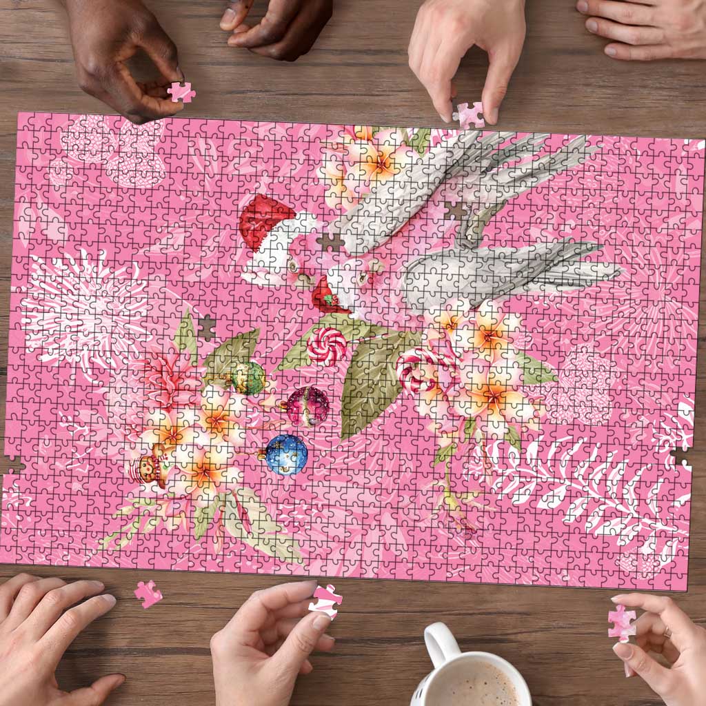 Joyful Pink Cockatoo Puzzle Australia Christmas Vibes - Aussie Hoodie
