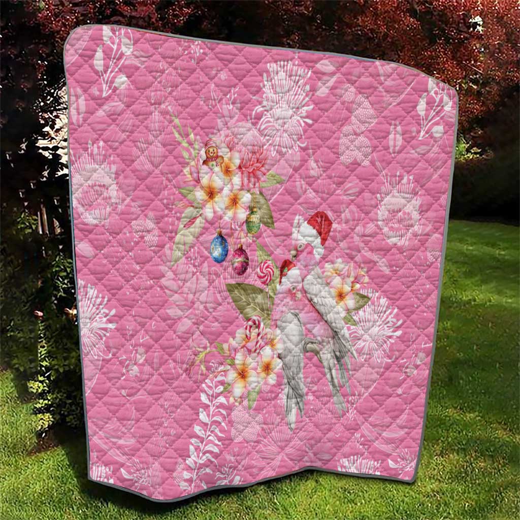 Joyful Pink Cockatoo Quilt Australia Christmas Vibes - Aussie Hoodie