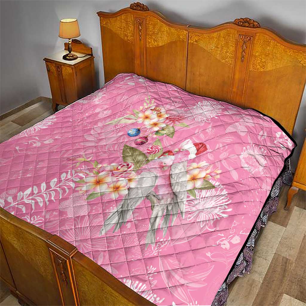 Joyful Pink Cockatoo Quilt Australia Christmas Vibes - Aussie Hoodie