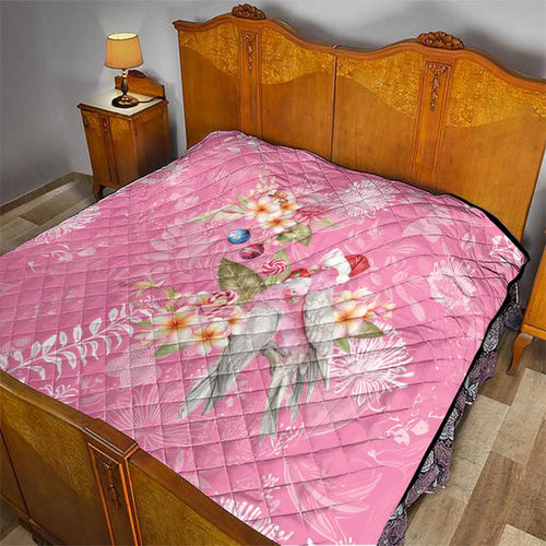 Joyful Pink Cockatoo Quilt Australia Christmas Vibes - Aussie Hoodie