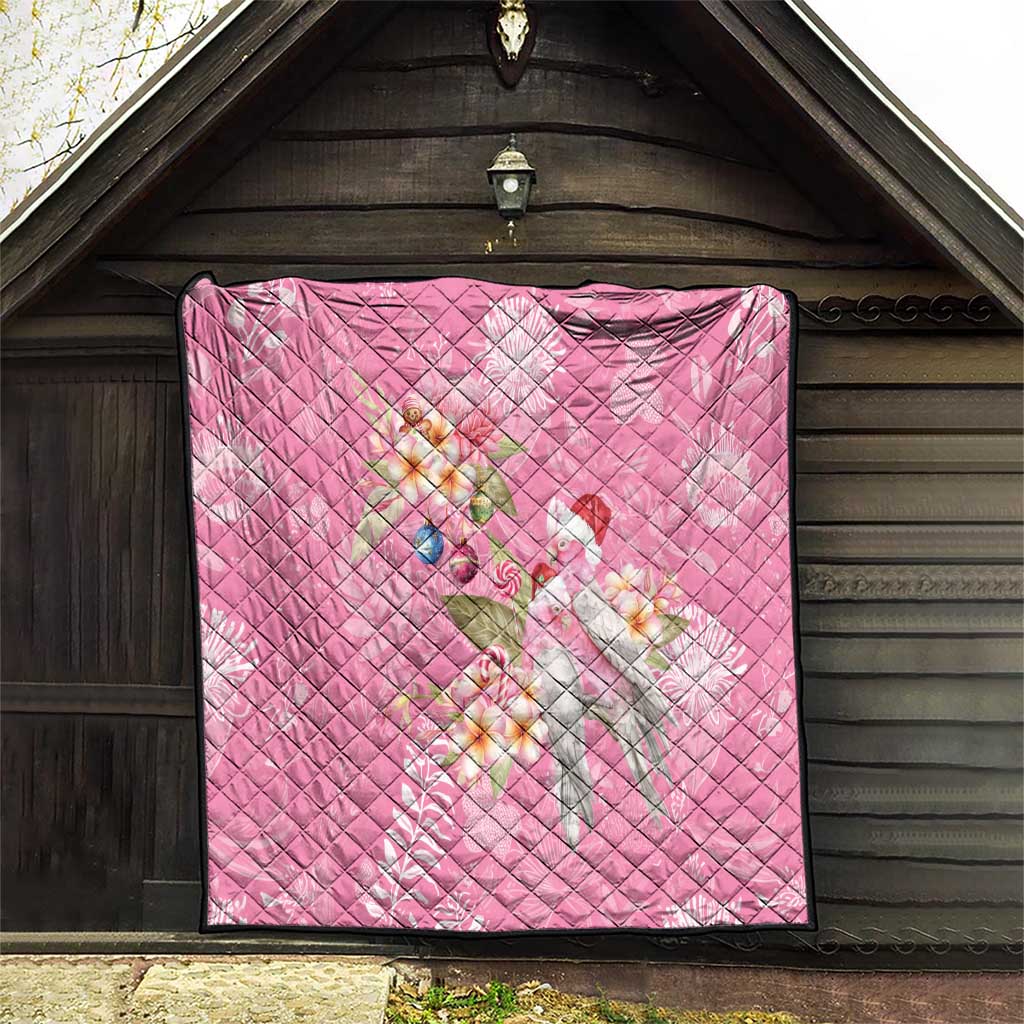 Joyful Pink Cockatoo Quilt Australia Christmas Vibes - Aussie Hoodie