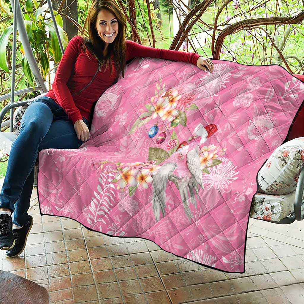 Joyful Pink Cockatoo Quilt Australia Christmas Vibes - Aussie Hoodie