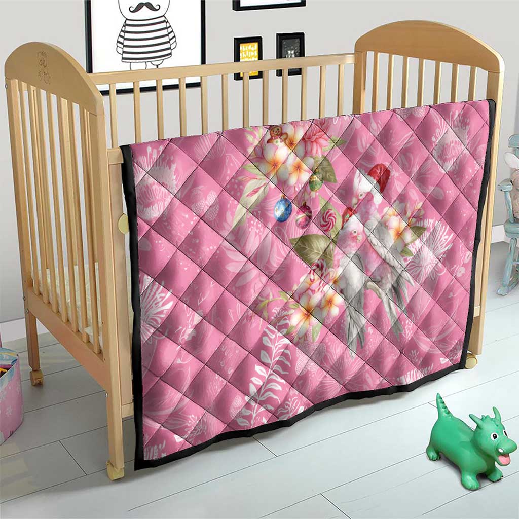 Joyful Pink Cockatoo Quilt Australia Christmas Vibes - Aussie Hoodie
