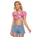 Joyful Pink Cockatoo Raglan Cropped T Shirt Australia Christmas Vibes - Aussie Hoodie