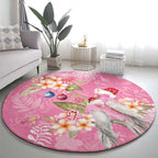 Joyful Pink Cockatoo Round Carpet Australia Christmas Vibes - Aussie Hoodie