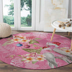 Joyful Pink Cockatoo Round Carpet Australia Christmas Vibes - Aussie Hoodie