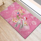 Joyful Pink Cockatoo Rubber Doormat Australia Christmas Vibes - Aussie Hoodie