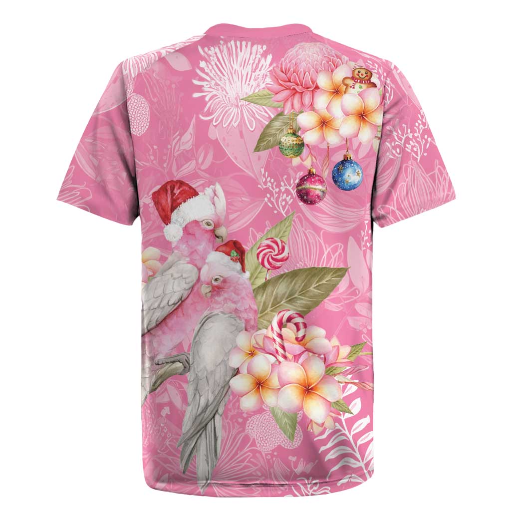 Joyful Pink Cockatoo Rugby Jersey Australia Christmas Vibes - Aussie Hoodie