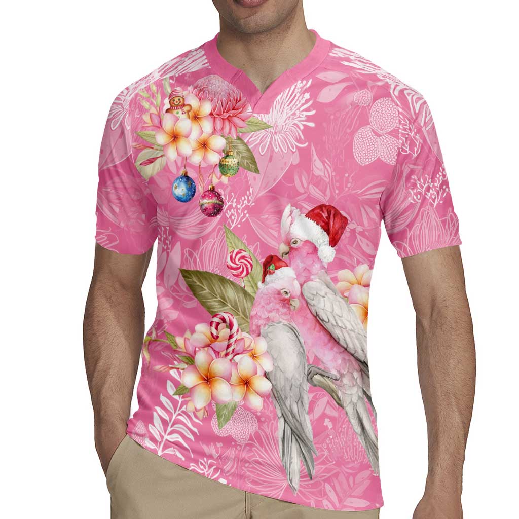 Joyful Pink Cockatoo Rugby Jersey Australia Christmas Vibes - Aussie Hoodie
