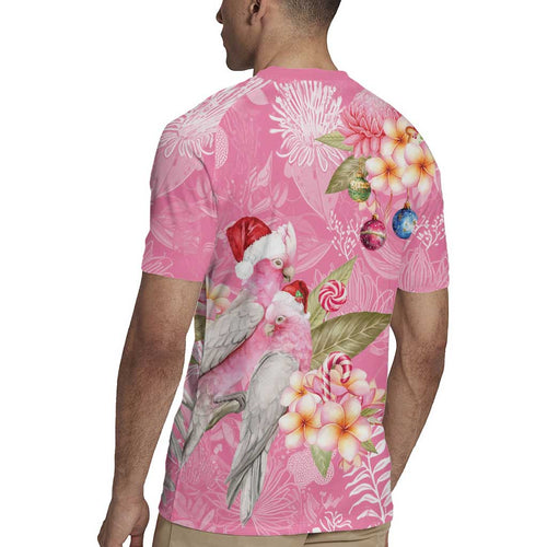 Joyful Pink Cockatoo Rugby Jersey Australia Christmas Vibes - Aussie Hoodie