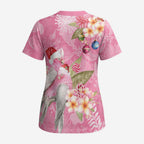 Joyful Pink Cockatoo Scrub Top Australia Christmas Vibes - Aussie Hoodie