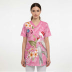 Joyful Pink Cockatoo Scrub Top Australia Christmas Vibes - Aussie Hoodie