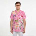 Joyful Pink Cockatoo Scrub Top Australia Christmas Vibes - Aussie Hoodie
