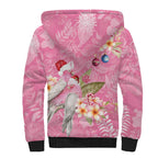 Joyful Pink Cockatoo Sherpa Hoodie Australia Christmas Vibes - Aussie Hoodie