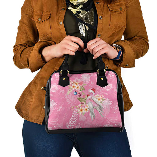 Joyful Pink Cockatoo Shoulder Handbag Australia Christmas Vibes - Aussie Hoodie