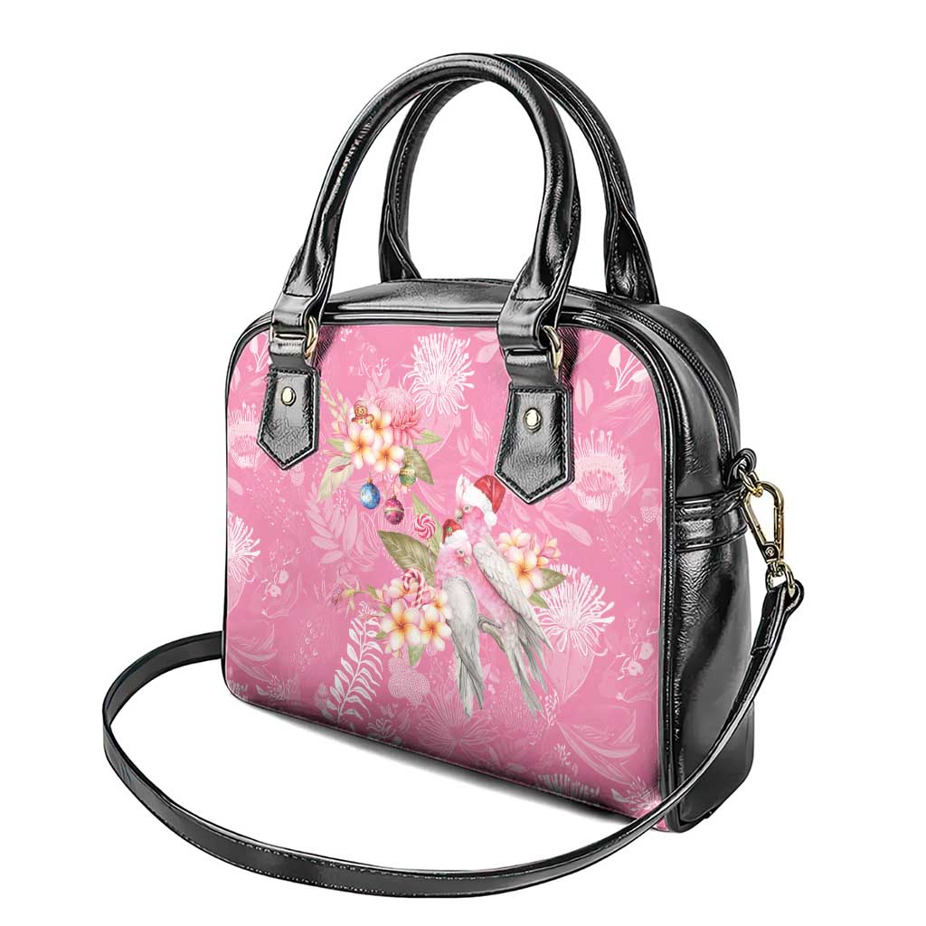 Joyful Pink Cockatoo Shoulder Handbag Australia Christmas Vibes - Aussie Hoodie