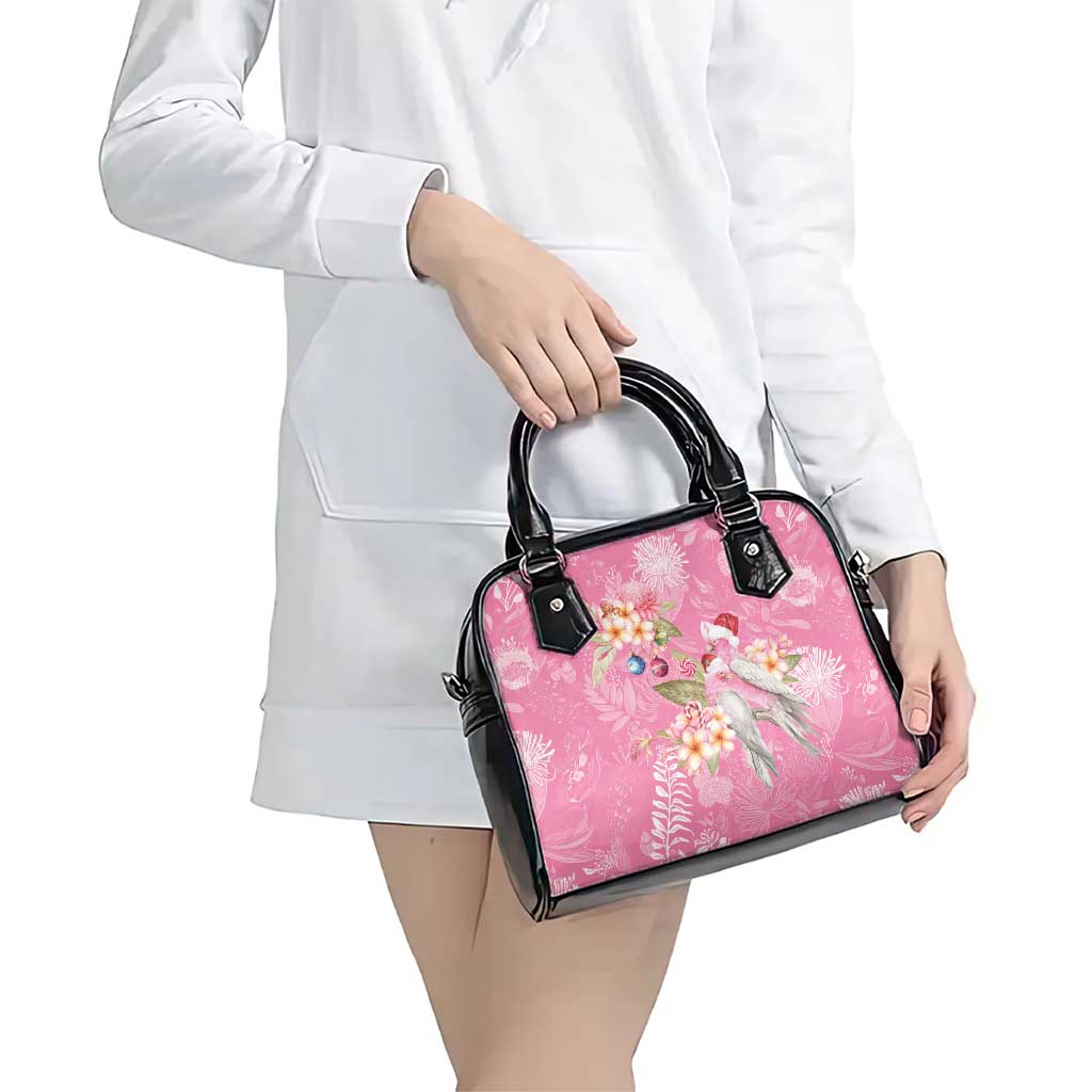 Joyful Pink Cockatoo Shoulder Handbag Australia Christmas Vibes - Aussie Hoodie