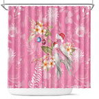 Joyful Pink Cockatoo Shower Curtain Australia Christmas Vibes - Aussie Hoodie