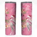 Joyful Pink Cockatoo Skinny Tumbler Australia Christmas Vibes - Aussie Hoodie