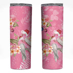 Joyful Pink Cockatoo Skinny Tumbler Australia Christmas Vibes - Aussie Hoodie