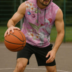 Joyful Pink Cockatoo Sleeveless Hoodie Australia Christmas Vibes - Aussie Hoodie