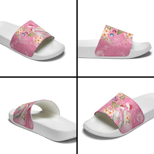 Joyful Pink Cockatoo Slide Sandals Australia Christmas Vibes - Aussie Hoodie