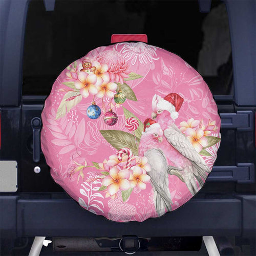 Joyful Pink Cockatoo Spare Tire Cover Australia Christmas Vibes - Aussie Hoodie