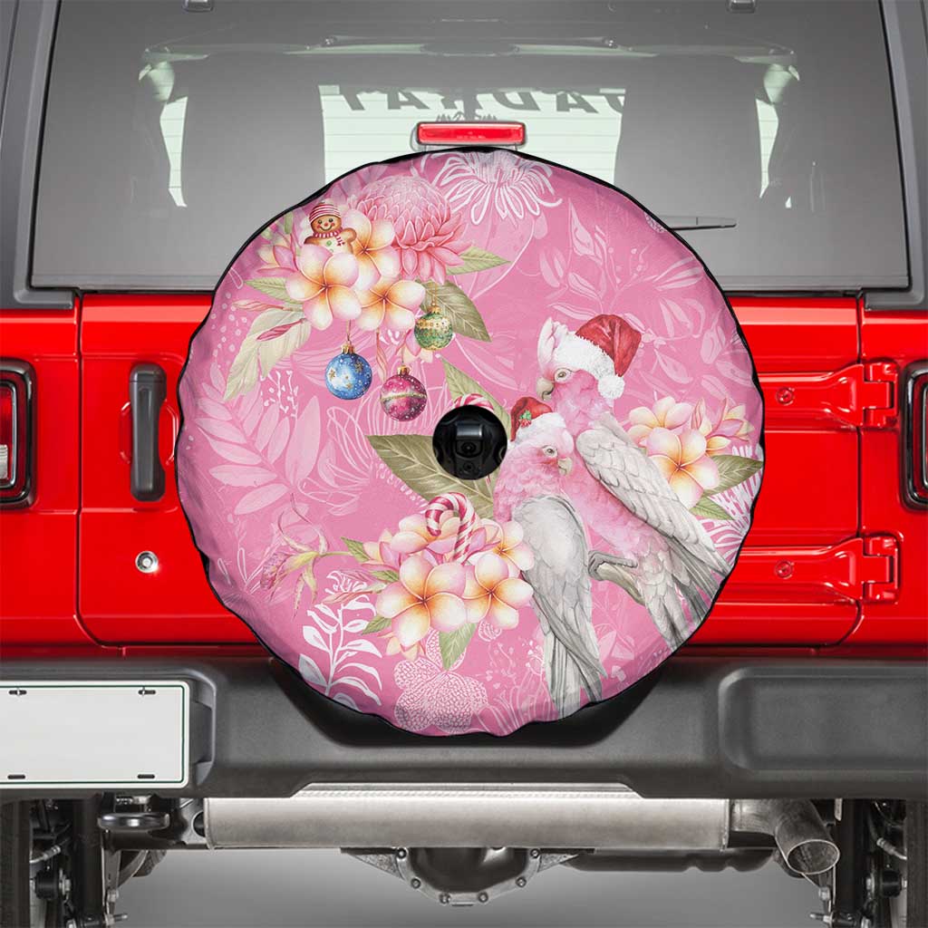 Joyful Pink Cockatoo Spare Tire Cover Australia Christmas Vibes - Aussie Hoodie