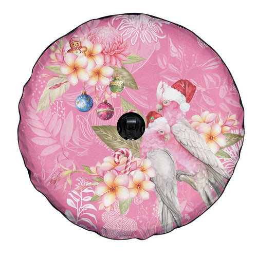 Joyful Pink Cockatoo Spare Tire Cover Australia Christmas Vibes - Aussie Hoodie