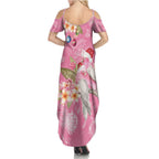Joyful Pink Cockatoo Summer Maxi Dress Australia Christmas Vibes - Aussie Hoodie